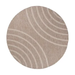 In- & Outdoor Teppich Rund - Sierra Curves Beige Creme