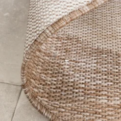 In- & Outdoor Teppich Rund - Sierra Border Beige Creme