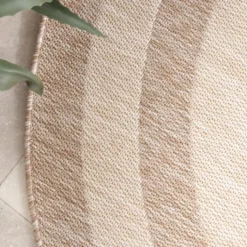 In- & Outdoor Teppich Rund - Sierra Frame Beige Creme
