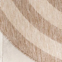 In- & Outdoor Teppich Rund - Sierra Frame Beige Creme