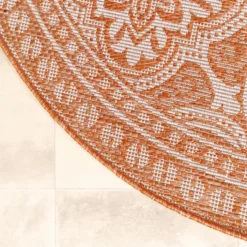 In- & Outdoor Teppich Rund - Summer Oriental Terracotta