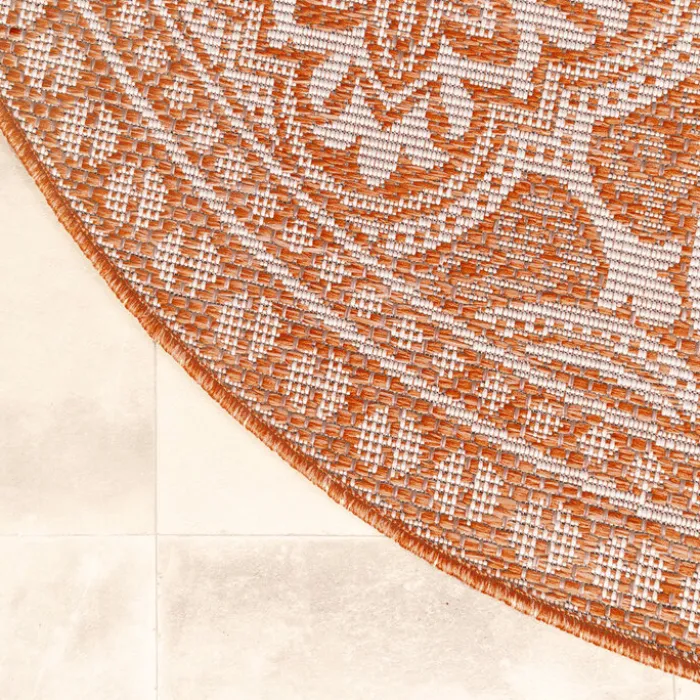 In- & Outdoor Teppich Rund - Summer Oriental Terracotta