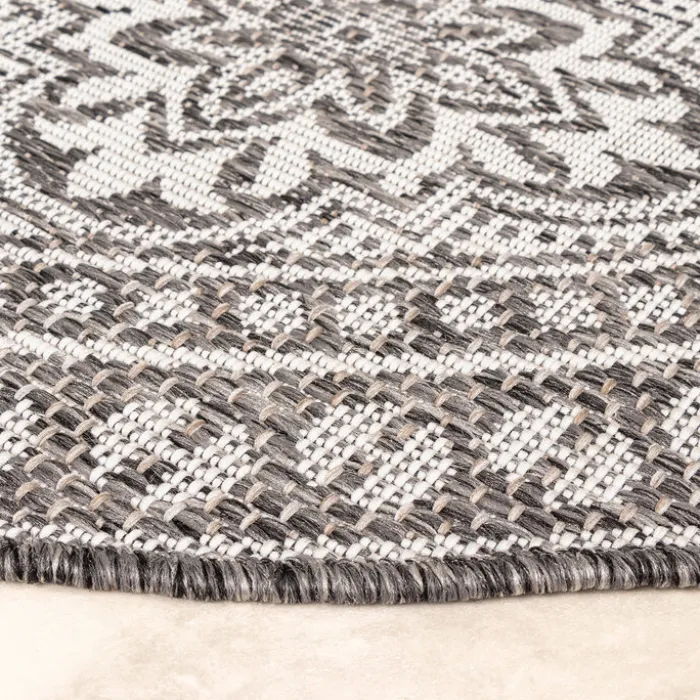 In- & Outdoor Teppich Rund - Summer Oriental Grau