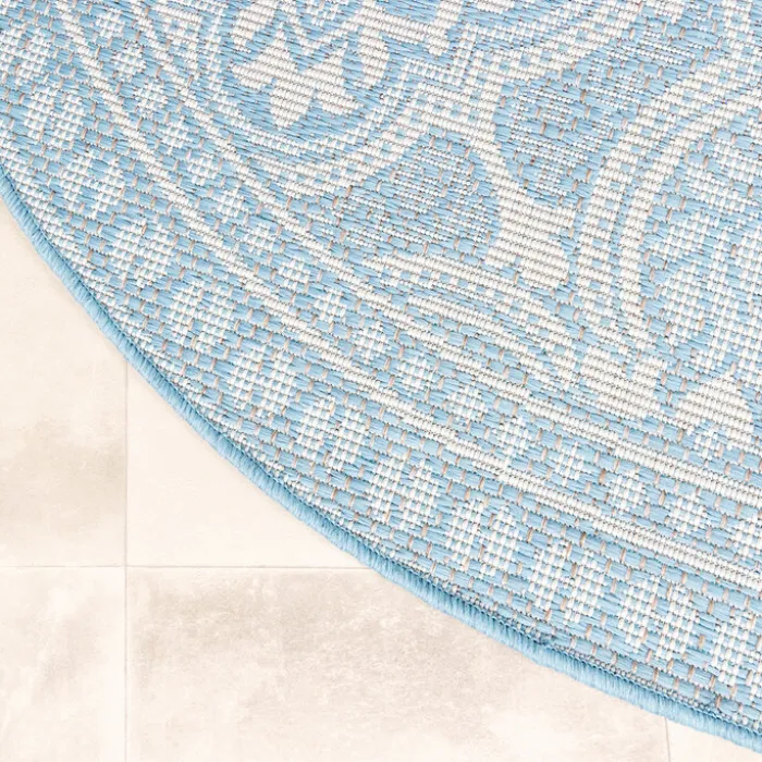 In- & Outdoor Teppich Rund - Summer Oriental Hellblau