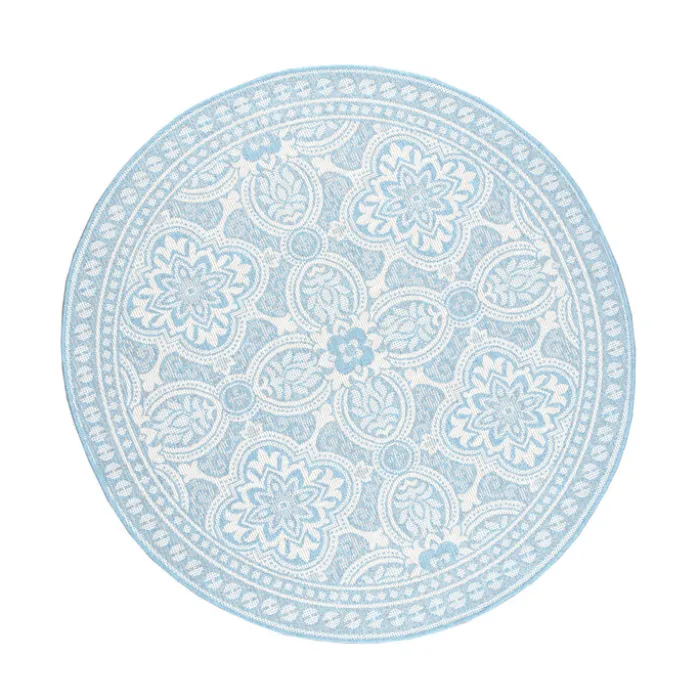 In- & Outdoor Teppich Rund - Summer Oriental Hellblau