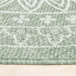 In- & Outdoor Teppich Rund - Summer Azteca Grün