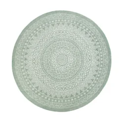 In- & Outdoor Teppich Rund - Summer Azteca Grün
