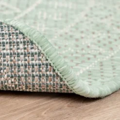 In- & Outdoor Teppich Rund - Summer Azteca Mint