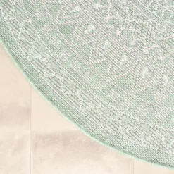In- & Outdoor Teppich Rund - Summer Azteca Mint
