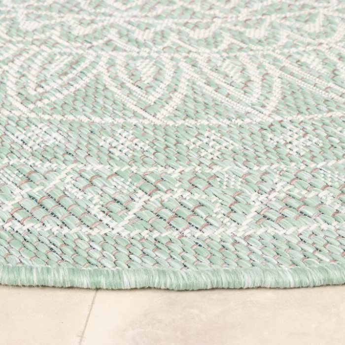In- & Outdoor Teppich Rund - Summer Azteca Mint