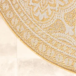 In- & Outdoor Teppich Rund - Summer Oriental Gelb