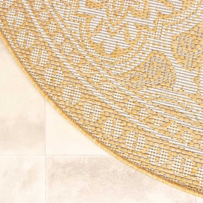 In- & Outdoor Teppich Rund - Summer Oriental Gelb