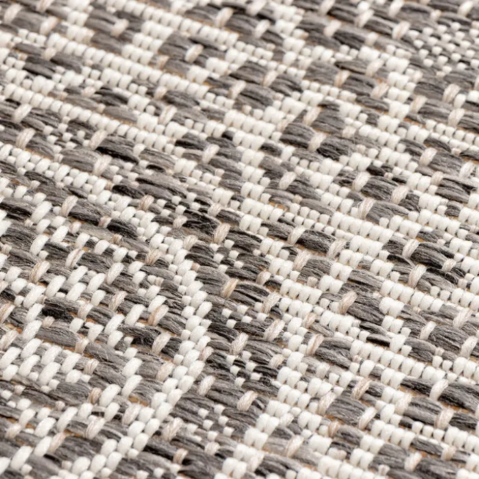 In- & Outdoor Teppich Rund - Summer Azteca Grau