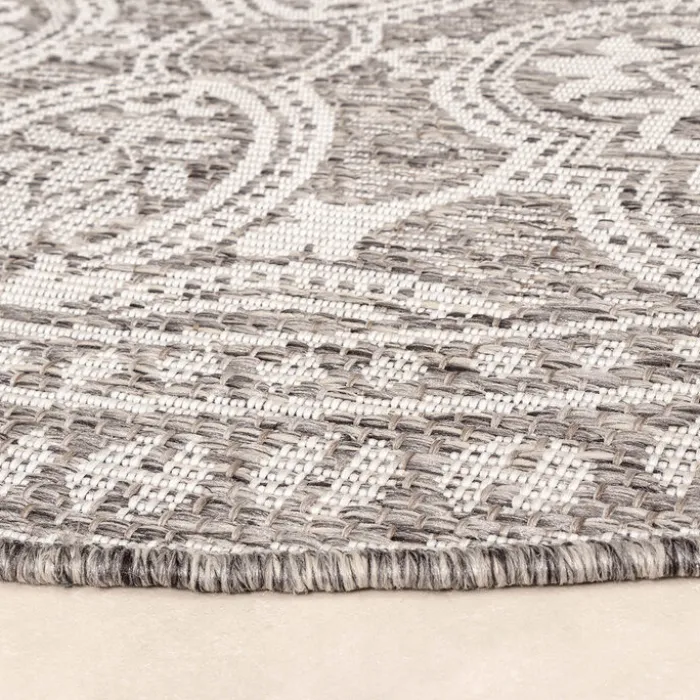 In- & Outdoor Teppich Rund - Summer Oriental Hellgrau