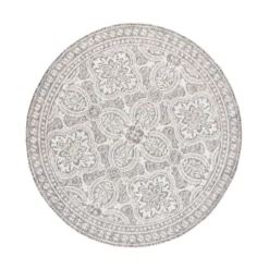 In- & Outdoor Teppich Rund - Summer Oriental Hellgrau