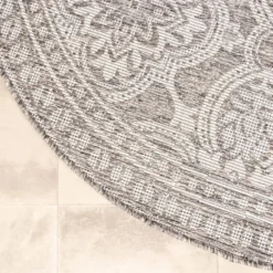 In- & Outdoor Teppich Rund - Summer Oriental Hellgrau