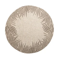 In- & Outdoor Teppich Rund - Tiga Edge Taupe