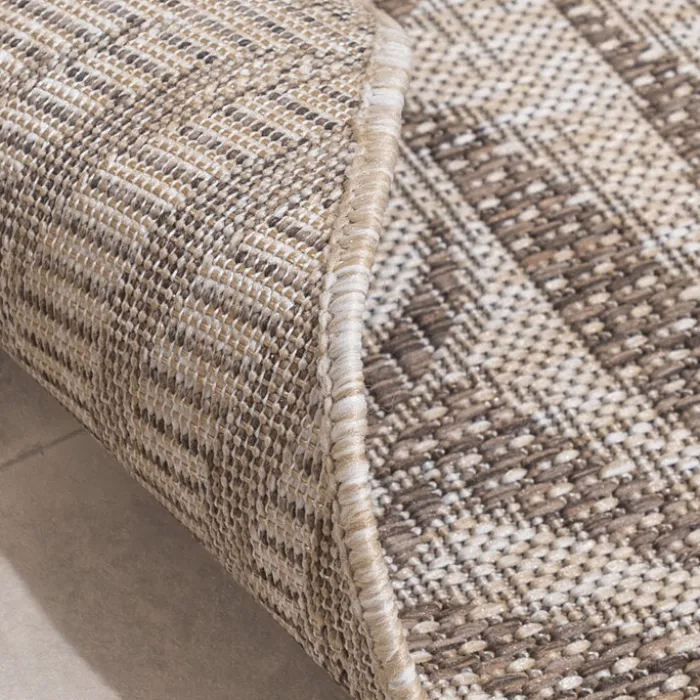 In- & Outdoor Teppich Rund - Tiga Edge Taupe