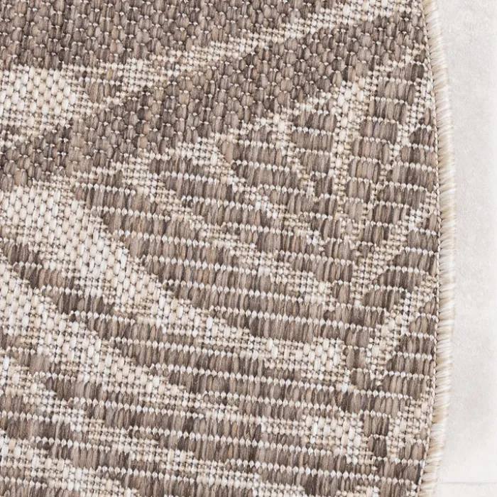 In- & Outdoor Teppich Rund - Tiga Edge Taupe