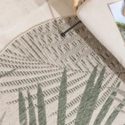 In- & Outdoor Teppich Rund - Tiga Palm Grün