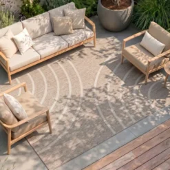 In- & Outdoor Teppich - Sierra Curves Beige Creme