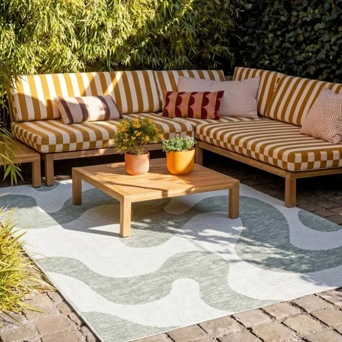 In- & Outdoor Teppich - Summer Swirl Grün