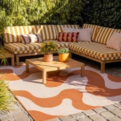 In- & Outdoor Teppich - Summer Swirl Terracotta