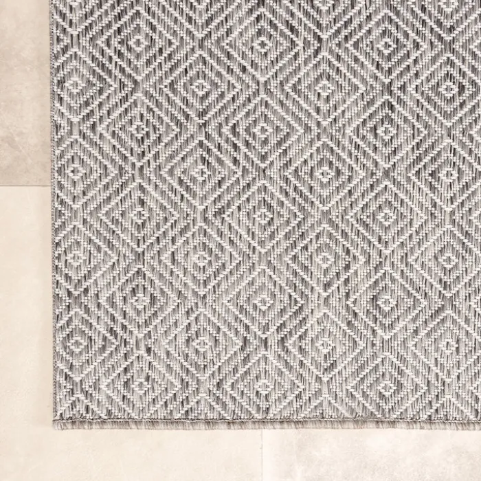 In- & Outdoor Teppich - Summer Tile Hellgrau