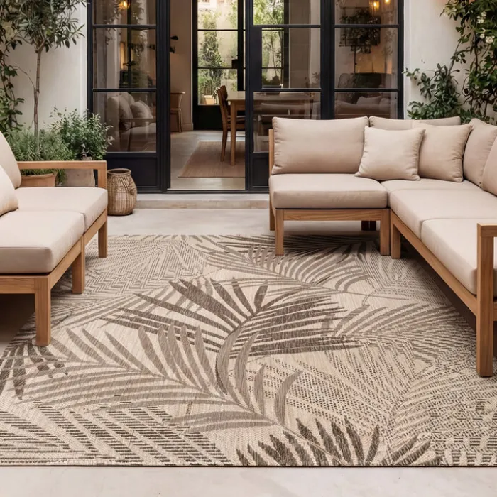 In- & Outdoor Teppich - Tiga Palm Taupe
