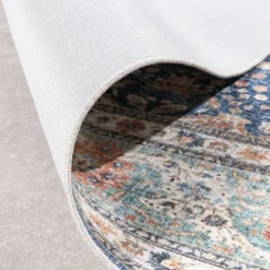 In- & Outdoor Teppich Vintage - Kairo Medaillon Dunkelblau Terra