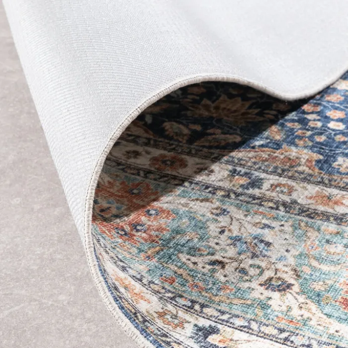 In- & Outdoor Teppich Vintage - Kairo Medaillon Dunkelblau Terra