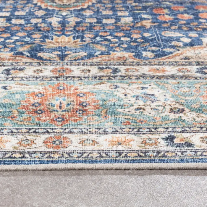 In- & Outdoor Teppich Vintage - Kairo Medaillon Dunkelblau Terra
