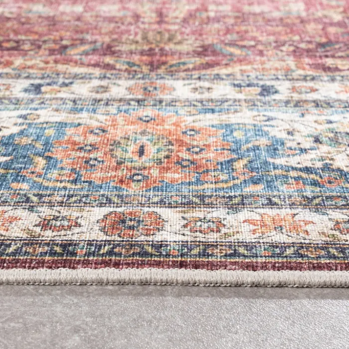 In- & Outdoor Teppich Vintage - Kairo Medaillon Bordeaux