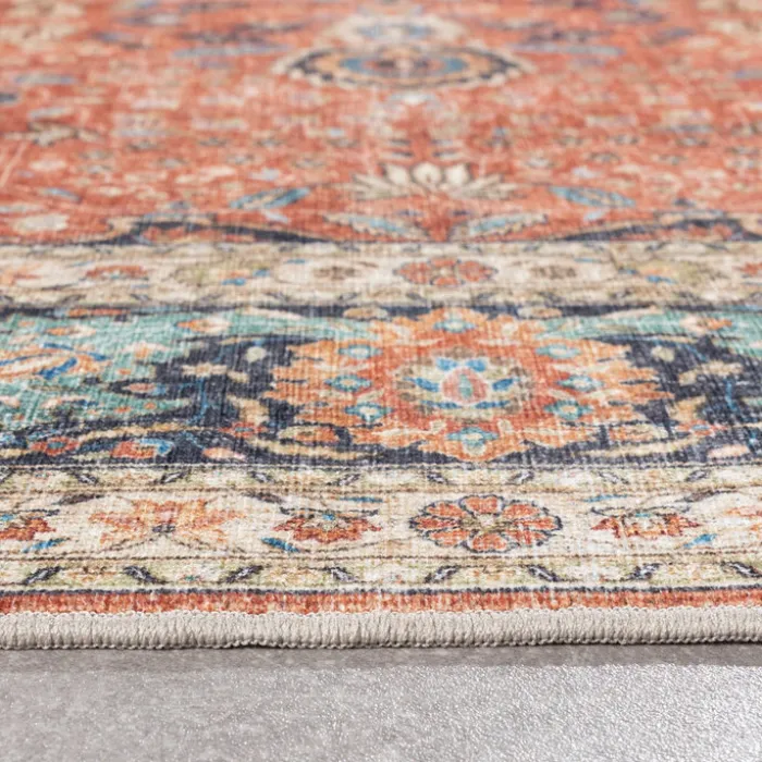 In- & Outdoor Teppich Vintage - Kairo Medaillon Terra Dunkelblau