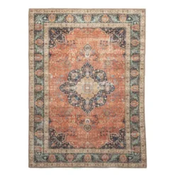 In- & Outdoor Teppich Vintage - Kairo Medaillon Terra Dunkelblau