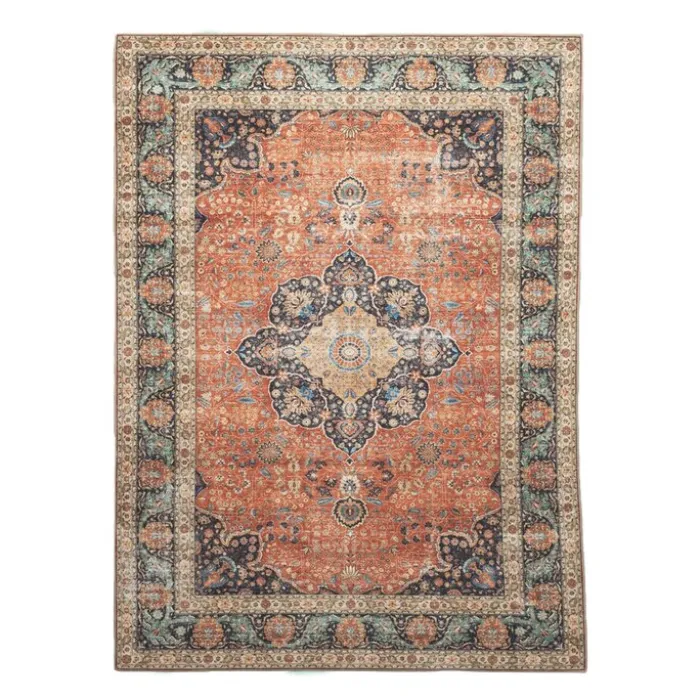 In- & Outdoor Teppich Vintage - Kairo Medaillon Terra Dunkelblau