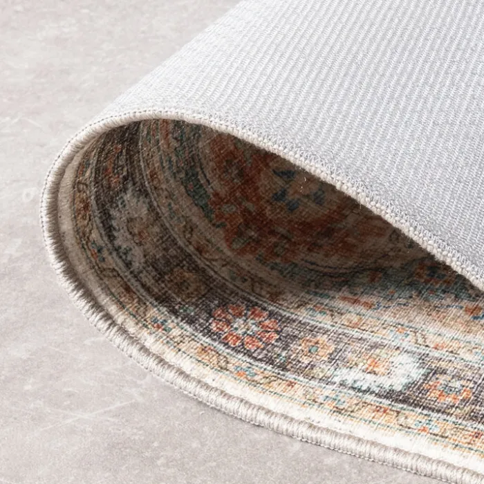 In- & Outdoor Teppich Vintage - Kairo Medaillon Creme Bunt
