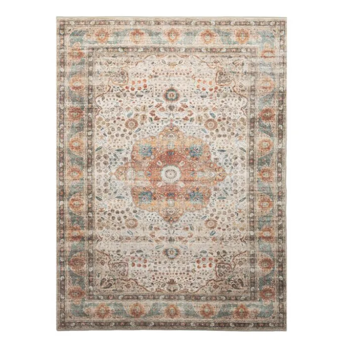 In- & Outdoor Teppich Vintage - Kairo Medaillon Creme Bunt