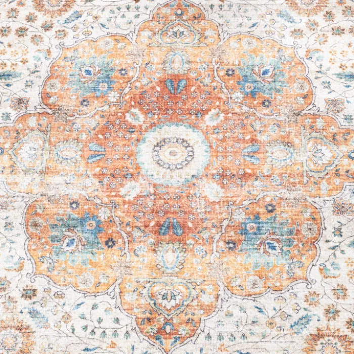 In- & Outdoor Teppich Vintage - Kairo Medaillon Creme Bunt