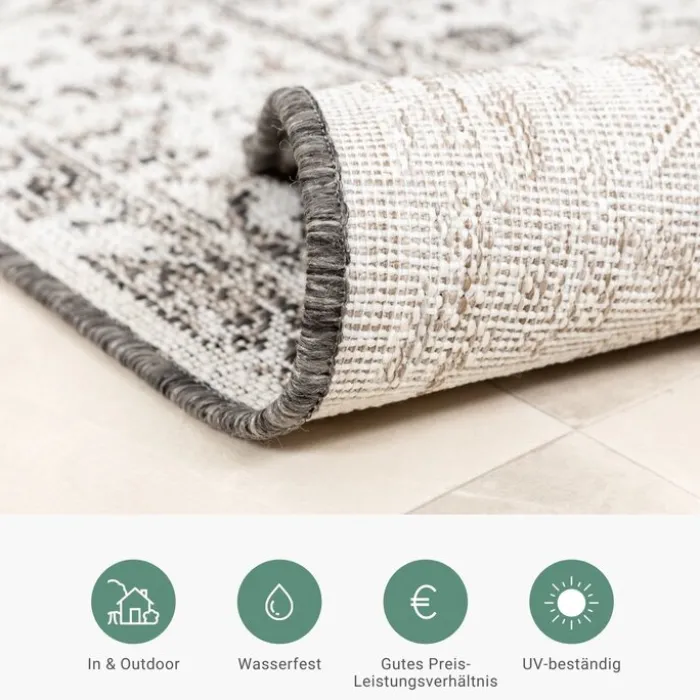 In- & Outdoor Teppich Vintage - Victoria Oriental Grau