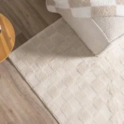 Japandi Teppich - Yori Checkerboard Creme