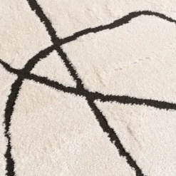 Japandi Teppich - Yori Lines Creme Schwarz