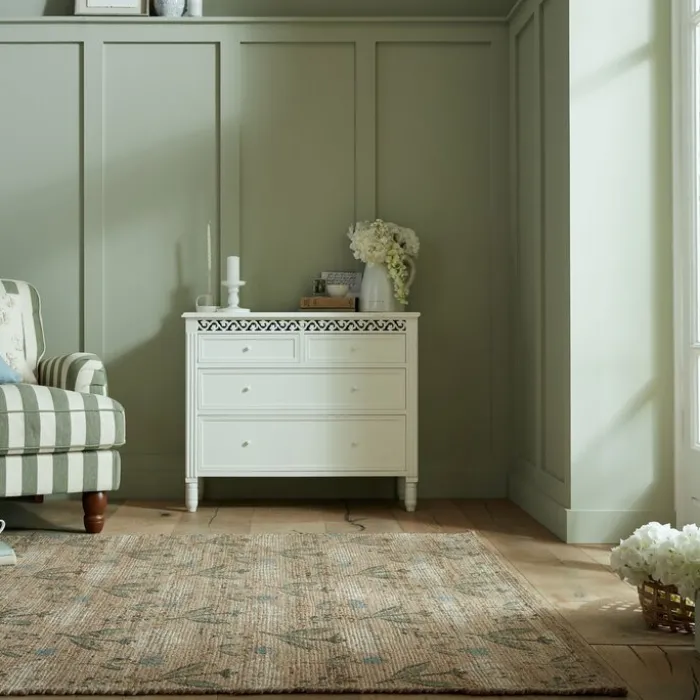 Jute Teppich - Amilio Floral Braun