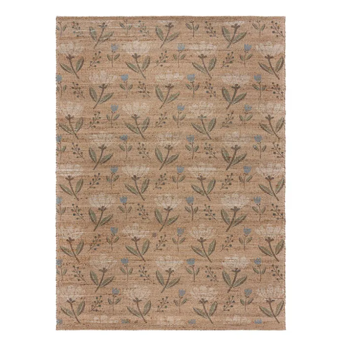Jute Teppich - Amilio Floral Braun