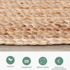 Jute Teppich Oval - Fair Natur