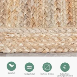 Jute Teppich Quadrat - Fair Natur