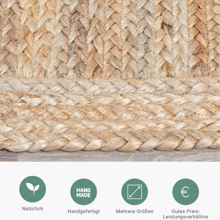 Jute Teppich Quadrat - Fair Natur