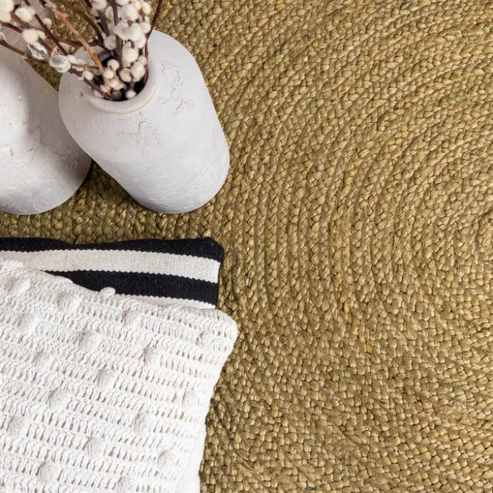 Jute Teppich Rund - Fair Grün