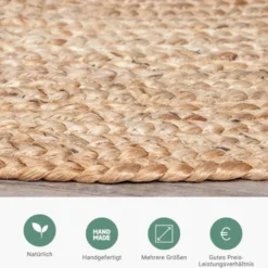 Jute Teppich Rund - Fair Natur