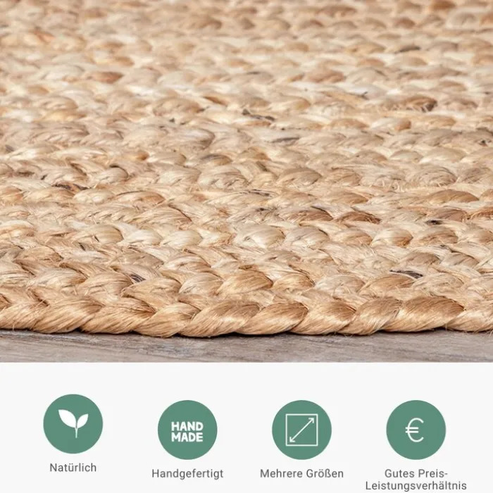 Jute Teppich Rund - Fair Natur